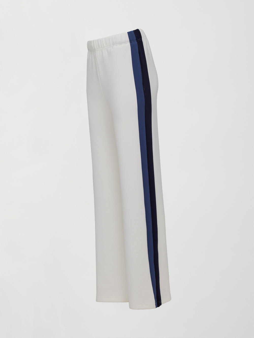 Wide Leg Track Pant in Scuba - Ivory