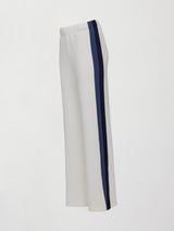 Wide Leg Track Pant in Scuba - Ivory