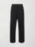 Flat lay of Interlock barrel leg pant in black, front view.