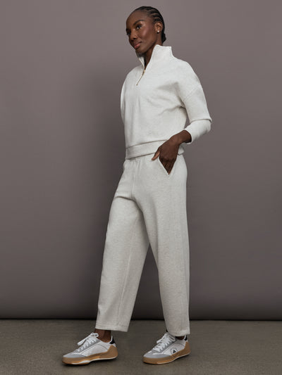 Barrel Leg Pant in Interlock - Moonbeam