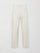 Flat lay of Interlock barrel leg pant in Moonbeam Heather, front view.