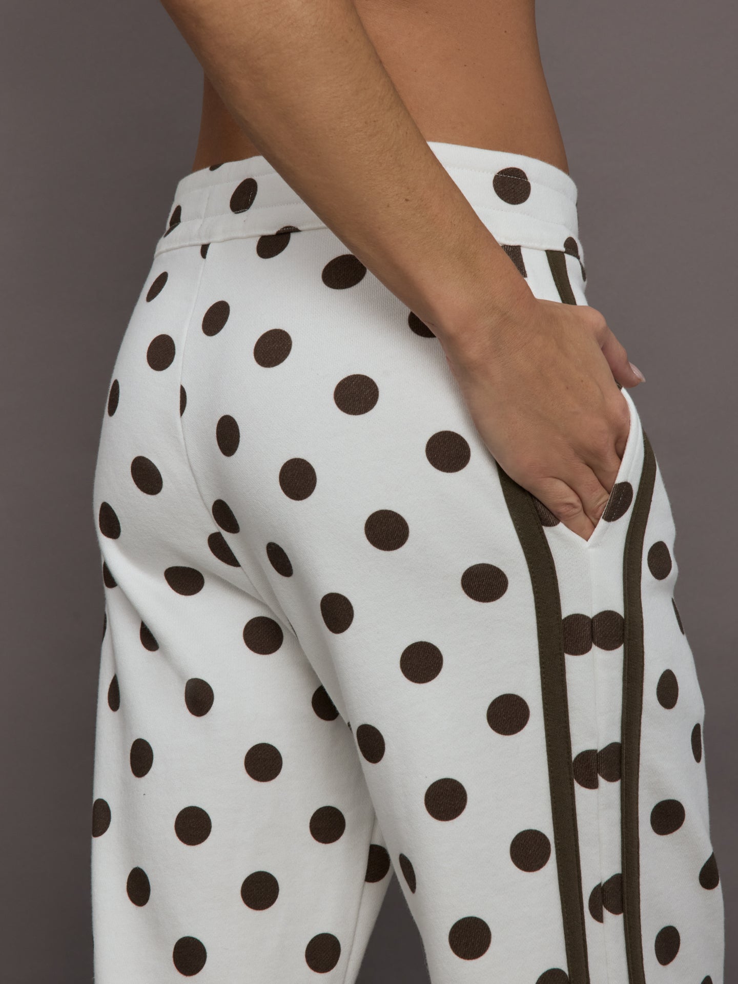 Polka Dot Track Pant - White/Carafe Polka Dot – Carbon38