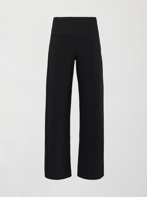 Flat lay of Pleated Palazzo Pant in Melt Black, front view.