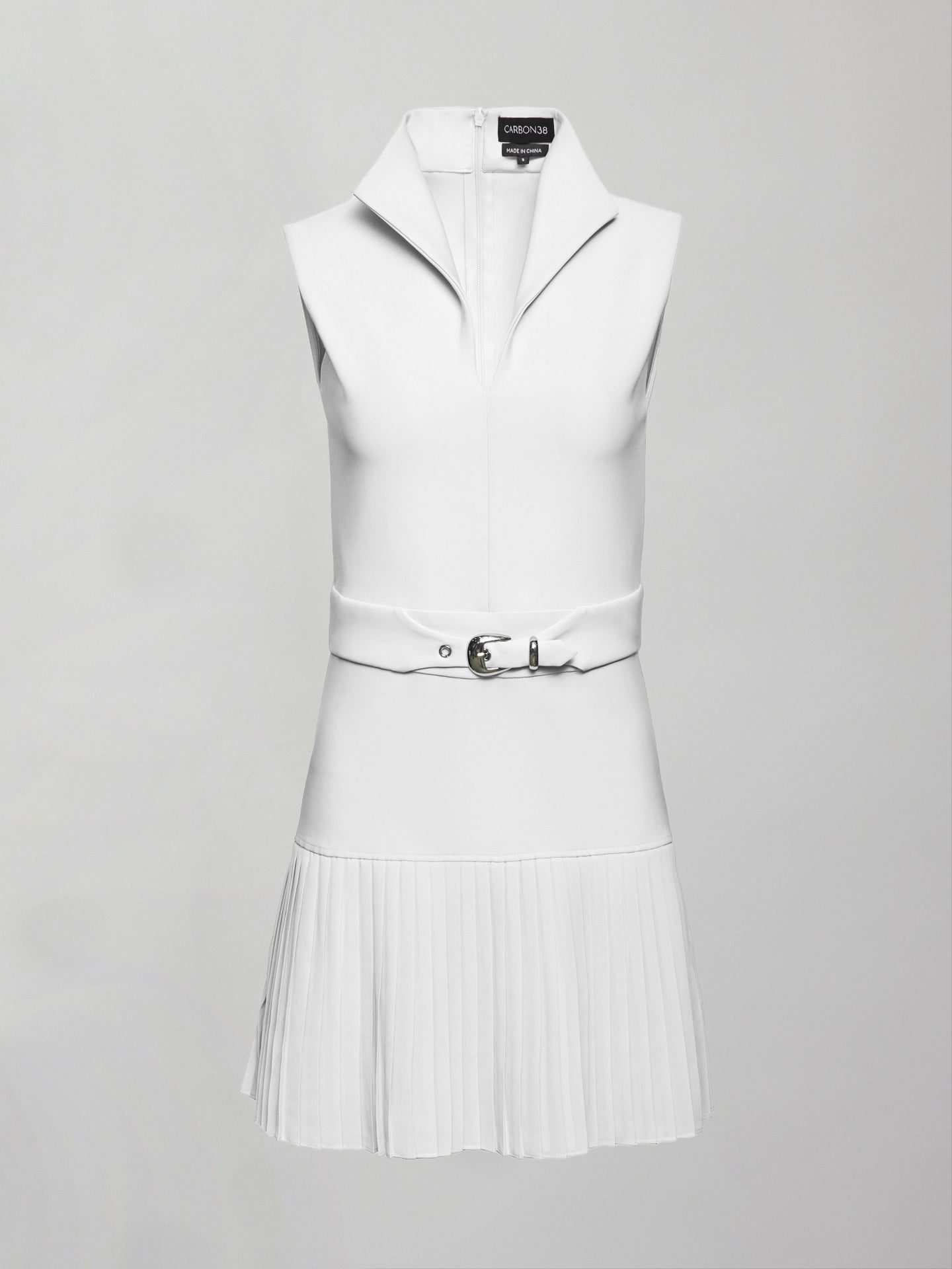 ワンピース Tipped Pleated Tennis Dress Pleated Tennis Dress in Scuba - White – Carbon38