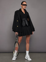 Pleated Tennis Dress - Black