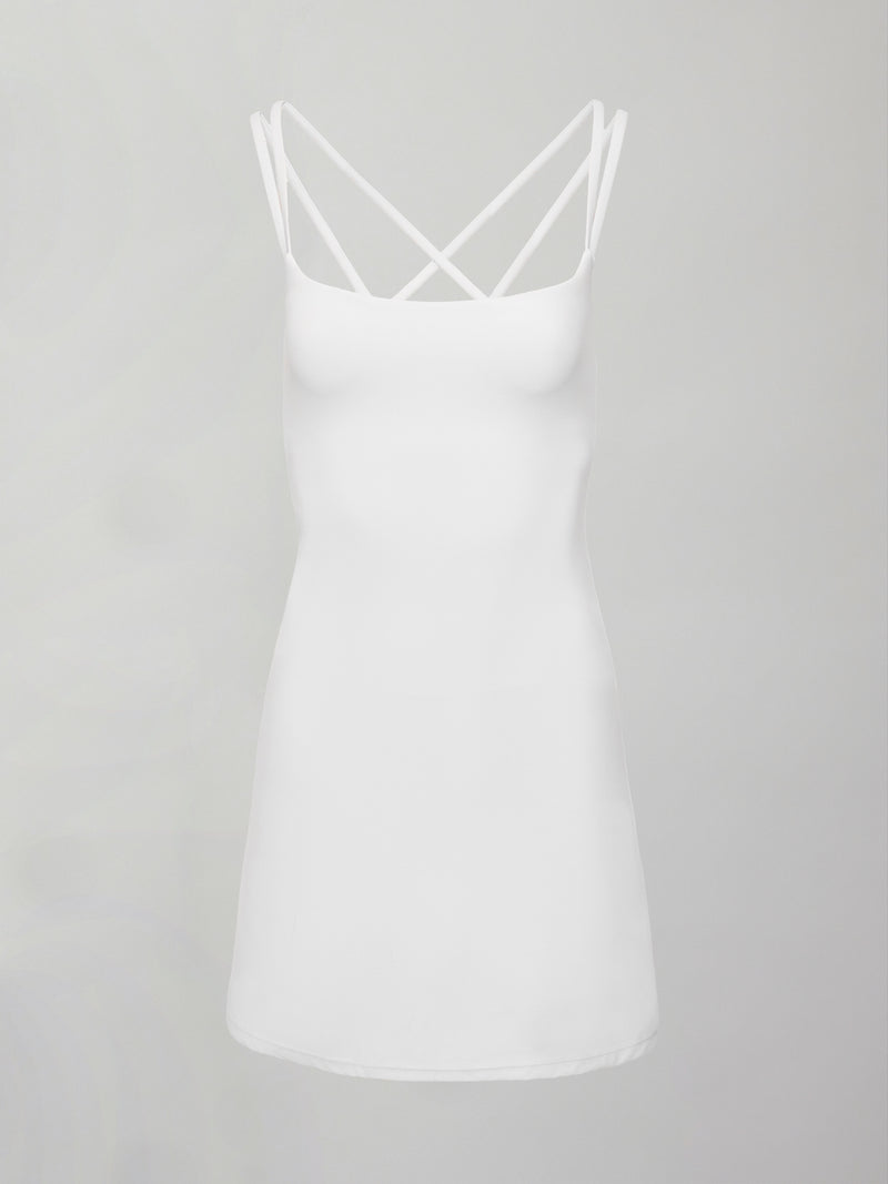 Strappy Dress in Melt - White