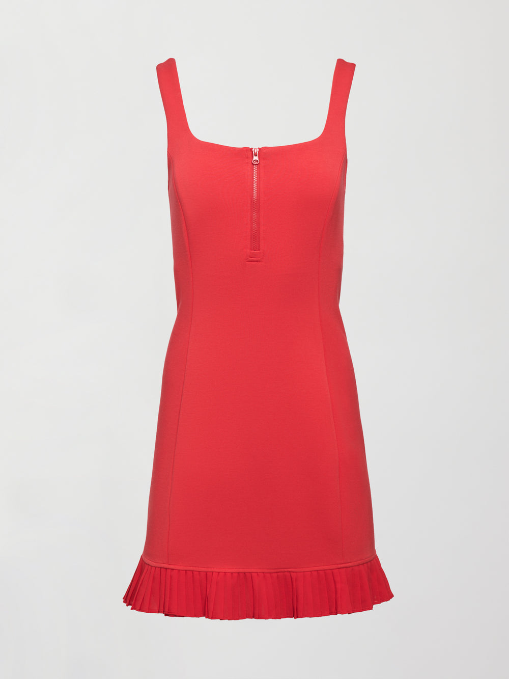 Pleated Hem Tennis Dress - Tomato