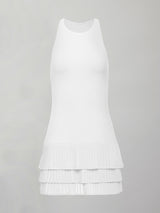 Pleated Tier Tennis Dress - White