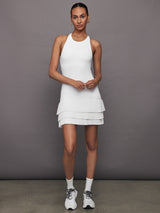 Pleated Tier Tennis Dress - White