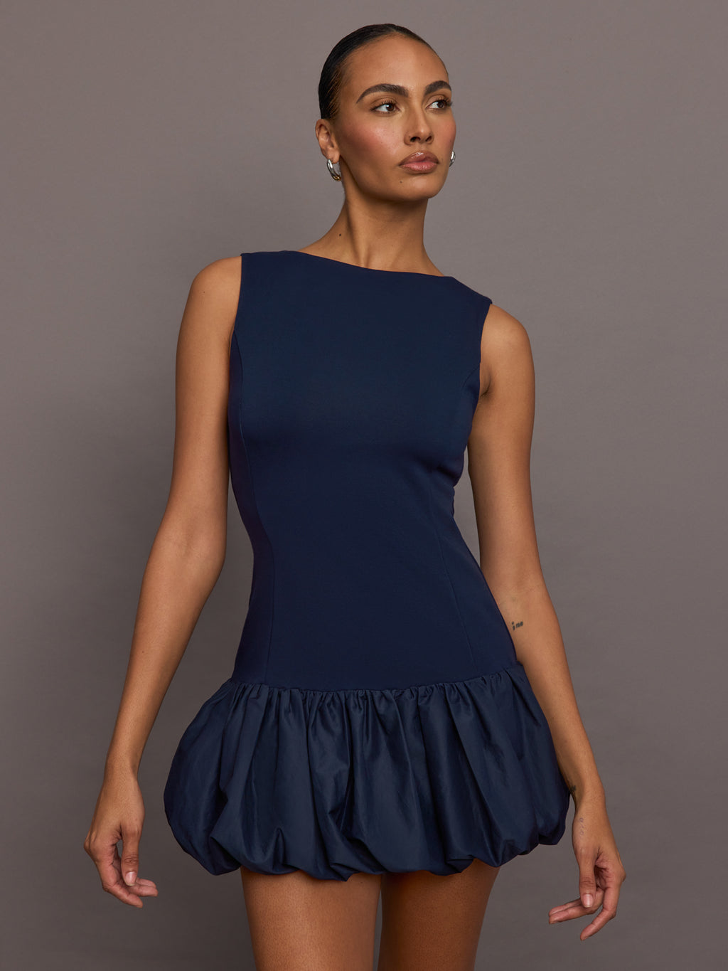 Women's Carbon38 Drop Waist Bubble Dress - Navy - Size XS