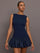 Drop Waist Bubble Dress - Navy