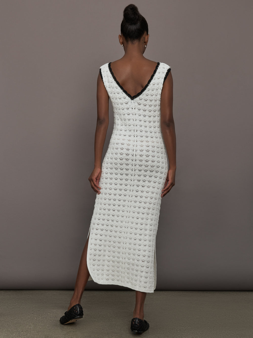 Open Back Knit Crochet Dress - Ivory Carbon38 Open Back Knit Crochet Dress - Ivory Carbon38
