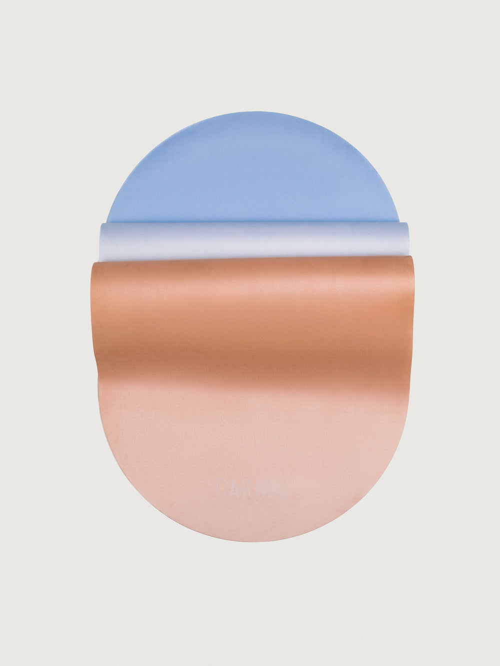 Aurora Yoga Mat in Blue Orange Gradient, rolled view showing ombré design.