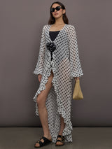 Charlotte Coverup - Ivory Black Polka Dot