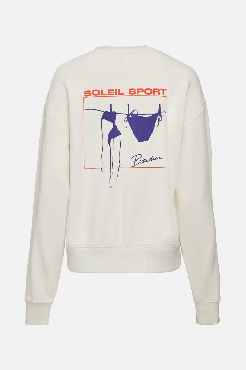 Classic Soleil Sport Crew Neck Sweatshirt - Gardenia