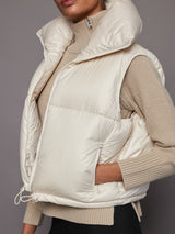 Nylon Puffer Vest - White