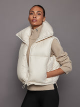 Nylon Puffer Vest - White