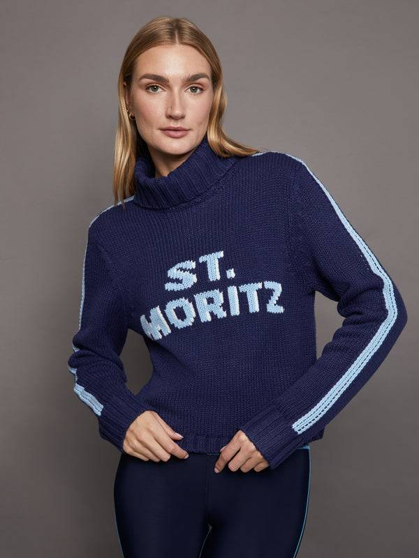 St. Moritz Turtleneck - Custom Knit Navy