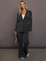 High Waisted Scuba Pant - Charcoal