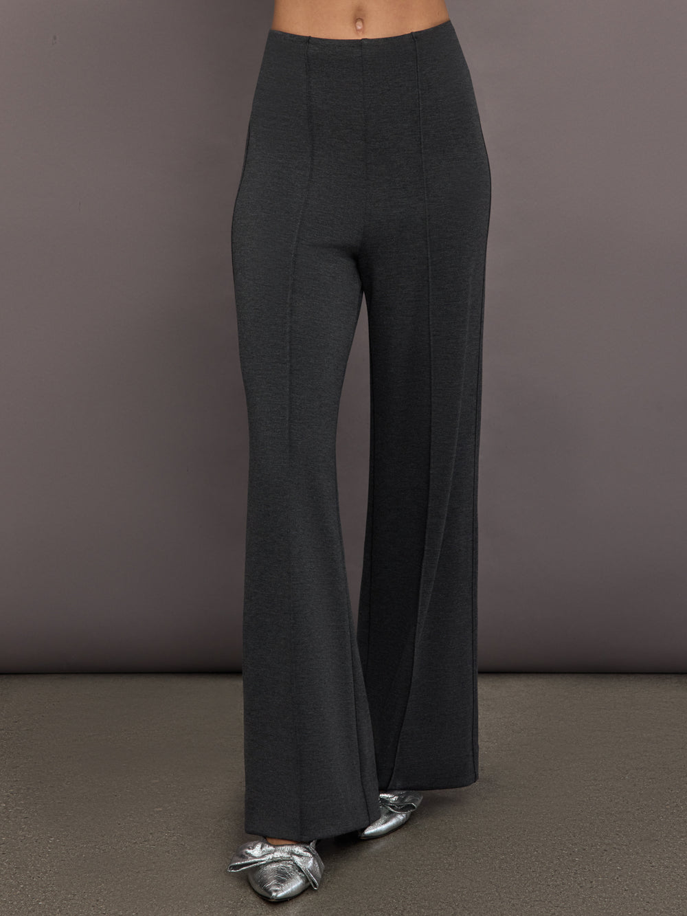High Waisted Scuba Pant - Charcoal