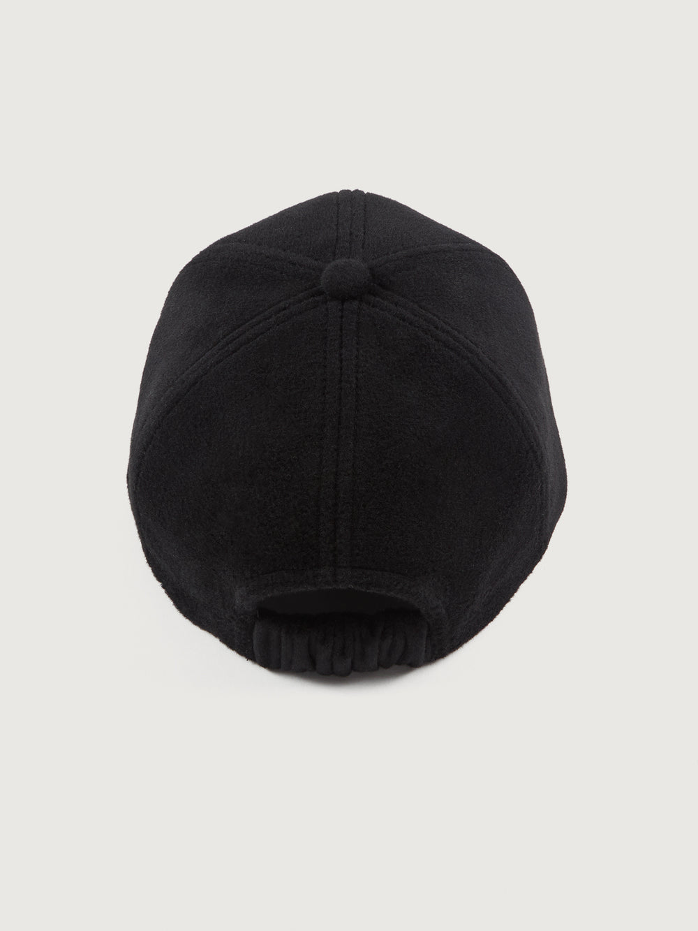 Black cashmere baseball cap.