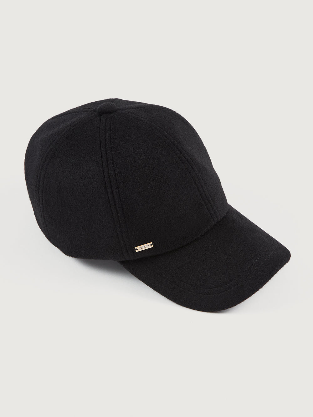 Black cashmere baseball cap.