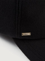 Black cashmere baseball cap.