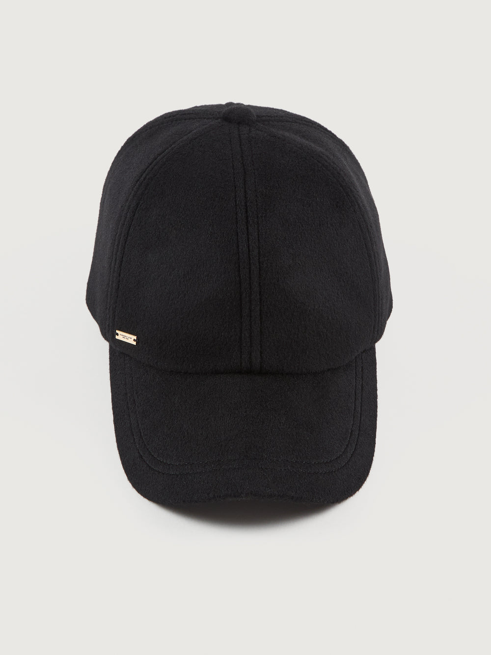 Black cashmere baseball cap.