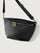 Black pebbled leather handbag that can also be worn as a crossbody with gold hardware and double zippers. 