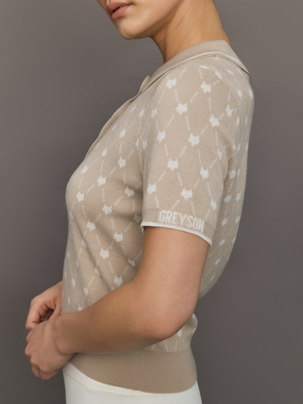 Wolf Chain Jacquard Polo - Sand