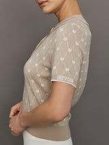 Wolf Chain Jacquard Polo - Sand