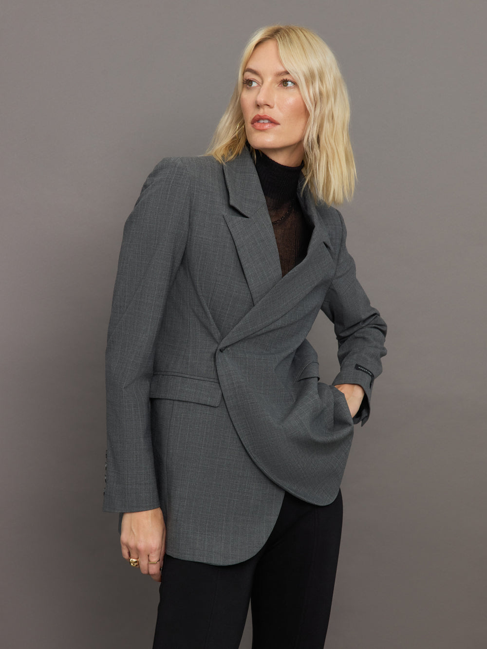 Lilith Blazer - Light Grey Pinstripe