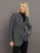 Lilith Blazer - Light Grey Pinstripe