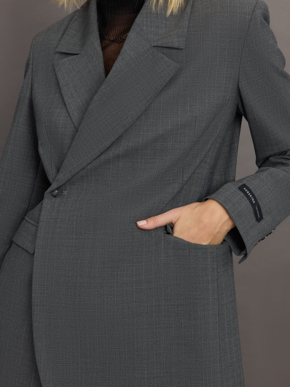 Lilith Blazer - Light Grey Pinstripe