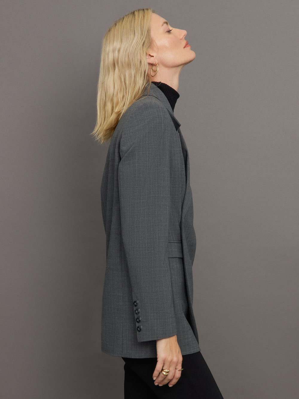 Lilith Blazer - Light Grey Pinstripe