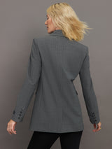 Lilith Blazer - Light Grey Pinstripe