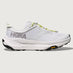 Grey/silver Hoka running shoe.