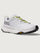 Grey/silver Hoka running shoe.