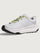 Grey/silver Hoka running shoe.