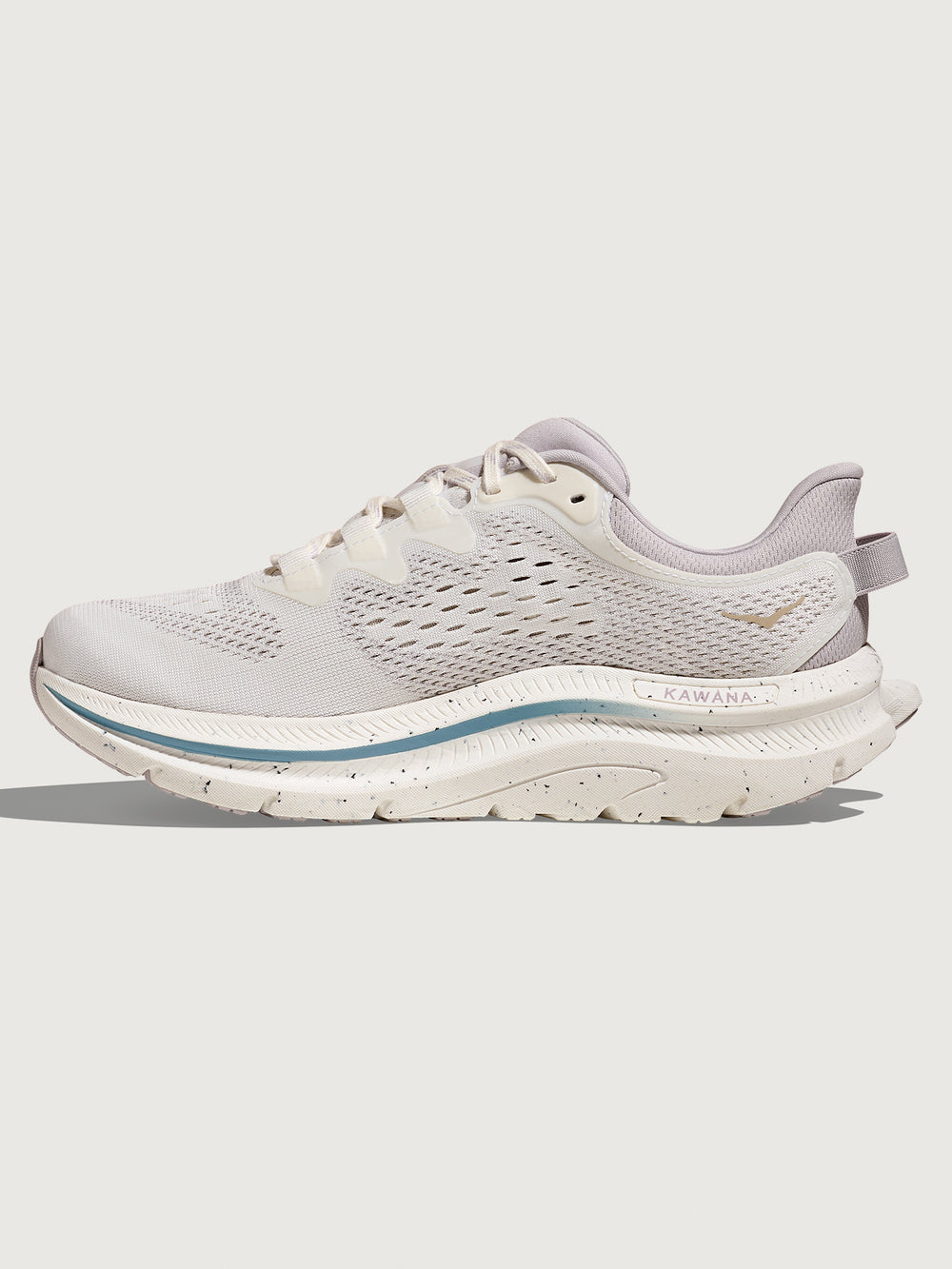 White running shoe with a visible brand logo on a white background