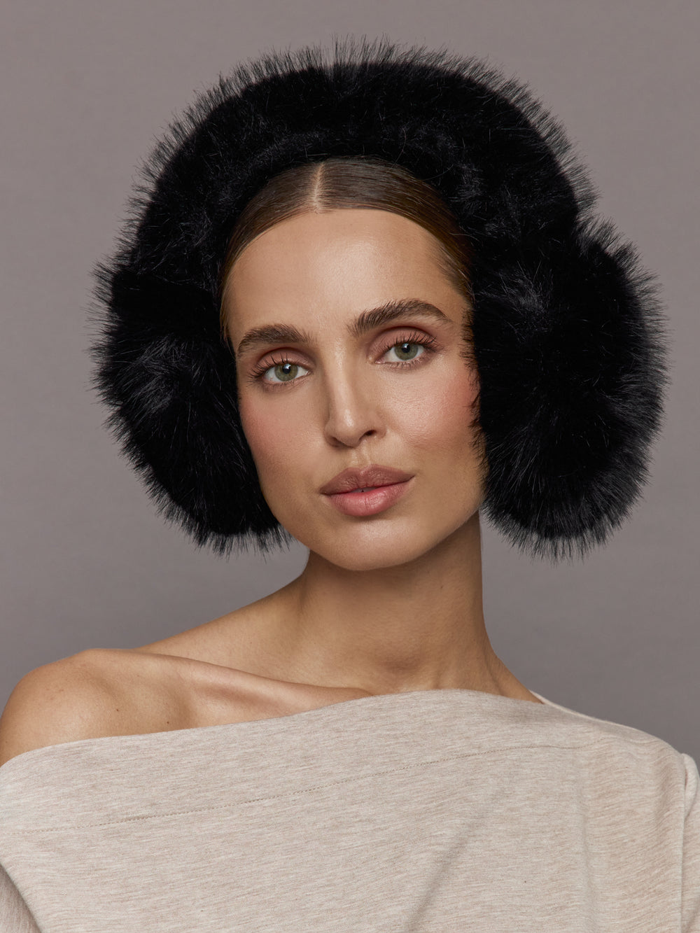 Faux Fox Earmuffs - Black