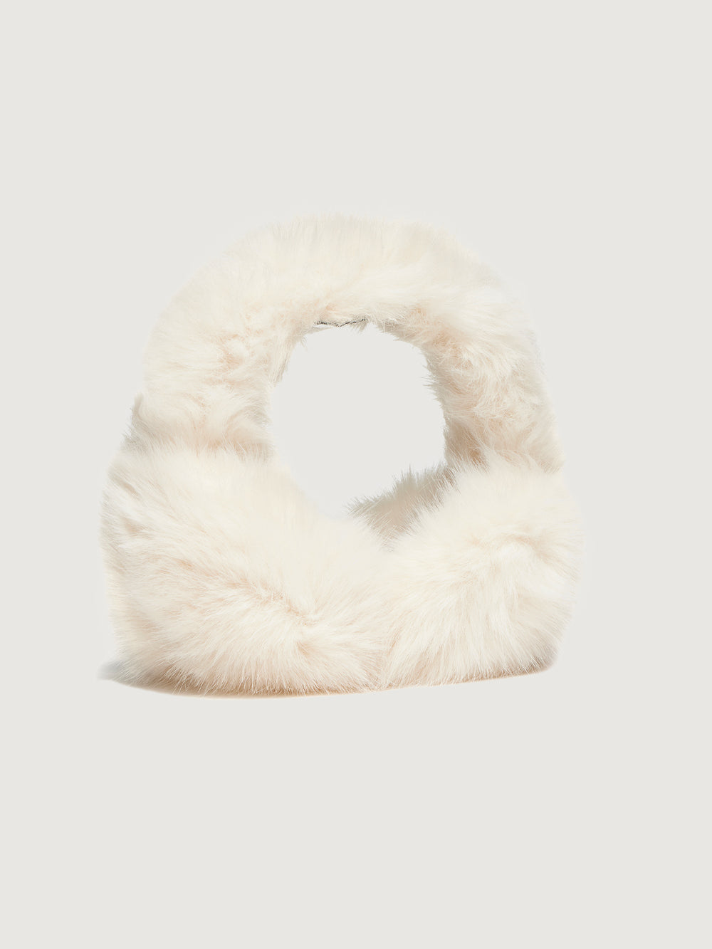 Faux Long Hair Fur Earmuffs - Ivory