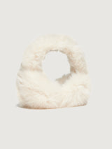 Faux Long Hair Fur Earmuffs - Ivory