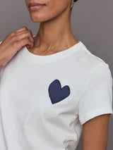 Suke Tee Contrast Imperfect Heart Tee - White