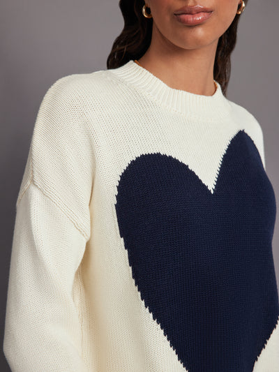 Benton Sweater Imperfect Heart - Milky Way
