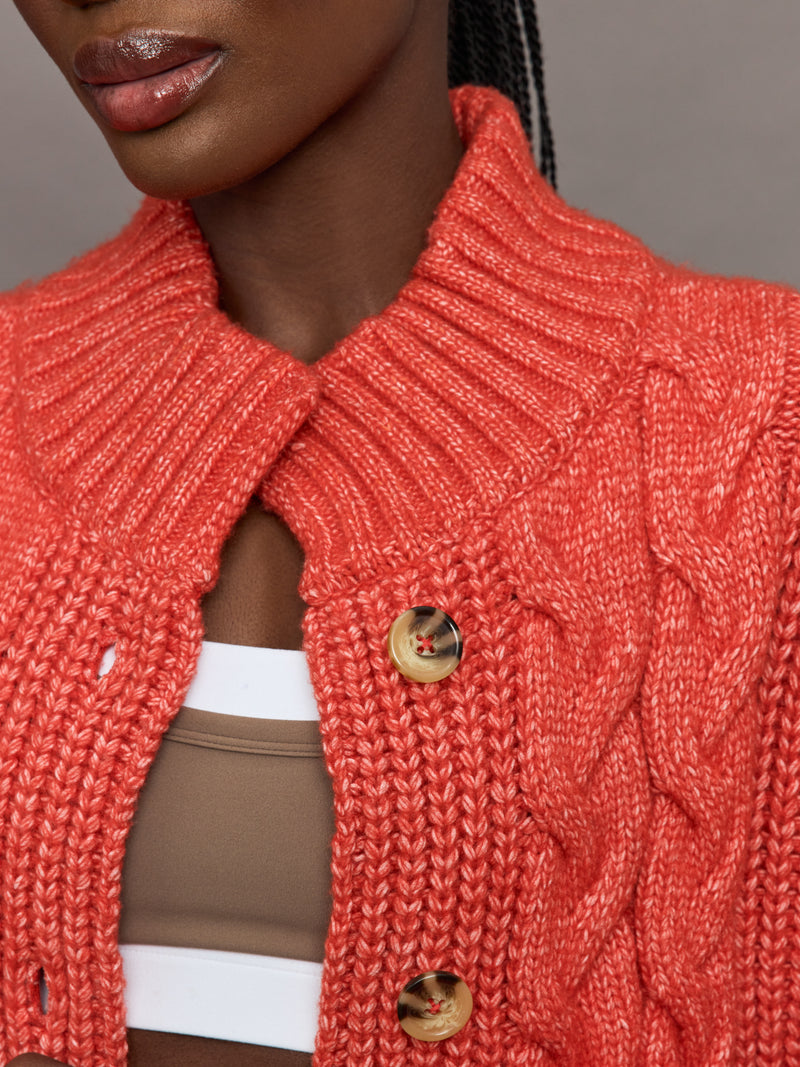 Troy Cable Sweater - Mars Orange