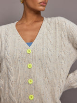 Suzanne Just Add Love Cashmere Cardigan - Soft Taupe Multi