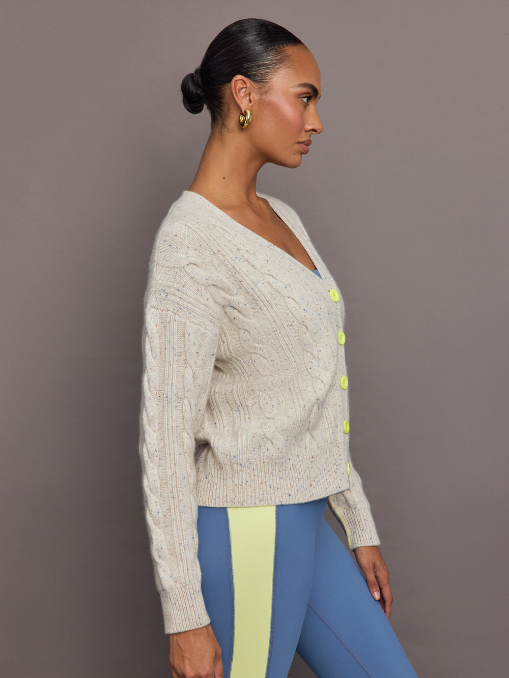 Suzanne Just Add Love Cashmere Cardigan - Soft Taupe Multi