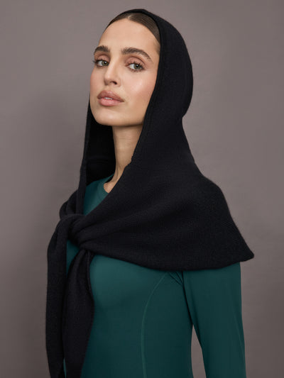 Rina Hooded Scarf - Black