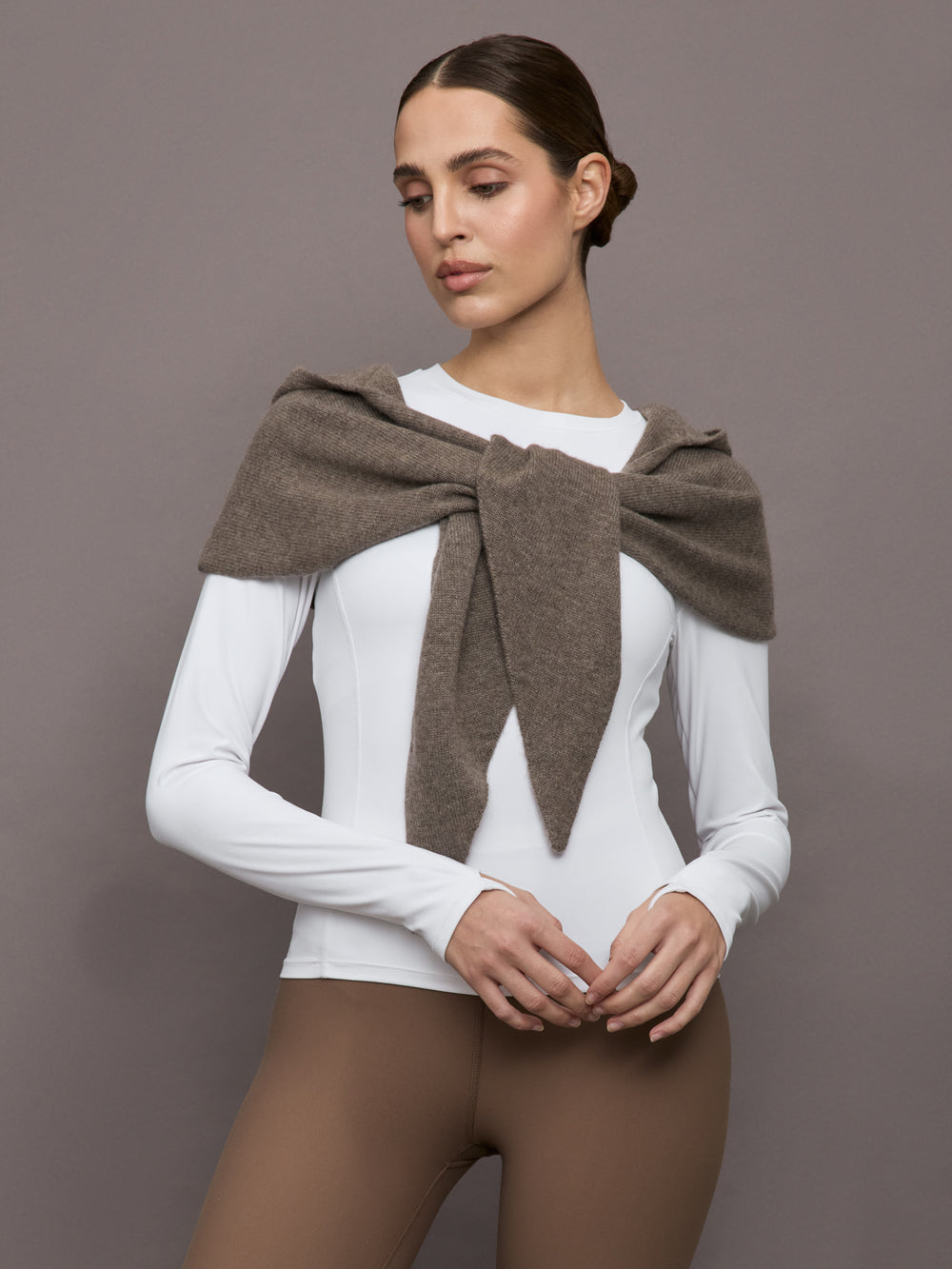 Rina Hooded Scarf - Truffle